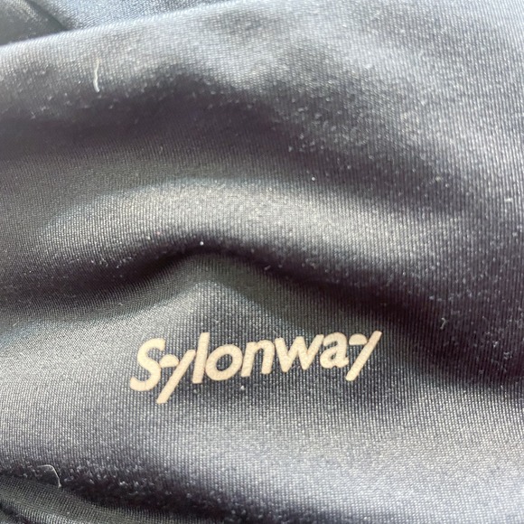 Sylongway High Waisted Black Leggings with Pockets Women's Size Medium - Picture 4 of 5